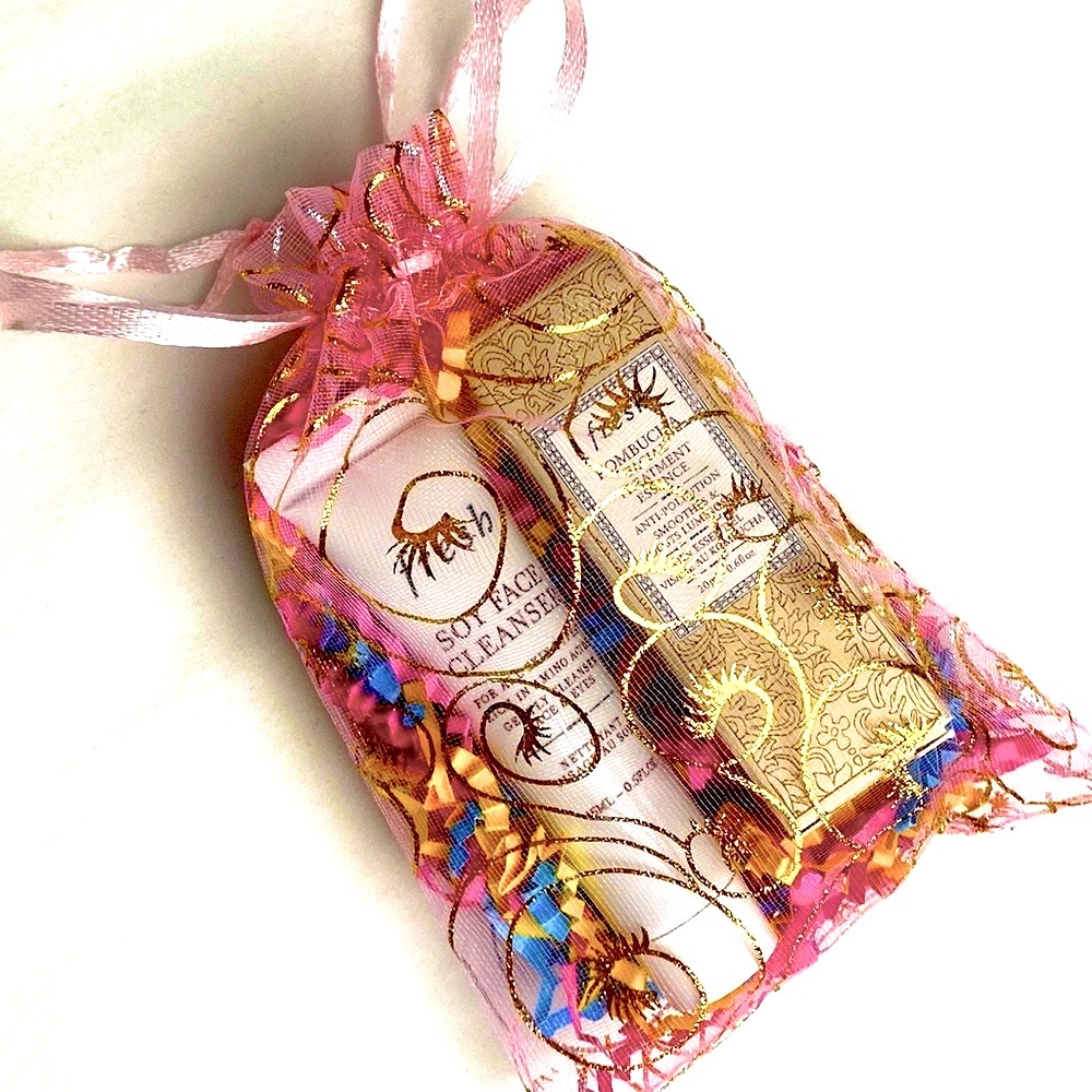 Gift bag FRESH Soy Face Cleanser & Kombucha Facial Treatment Essence travel size